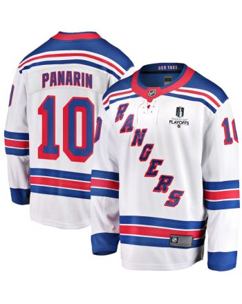 Artemi Panarin 10 New York Rangers Stanley Cup 2023 Playoffs Patch Away Breakaway Men Jersey - White