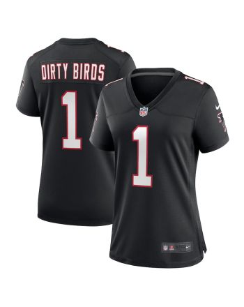 Dirty Birds 1 Atlanta Falcons Throwback Game Women Jersey - Black