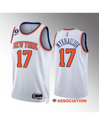 Svi Mykhailiuk 17 New York Knicks White Association Edition Jersey 2022-23 Swingman