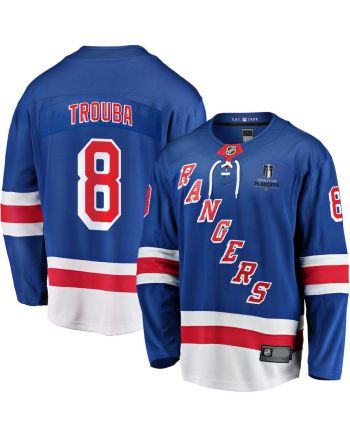 Jacob Trouba 8 New York Rangers Stanley Cup 2023 Playoffs Patch Home Breakaway Men Jersey - Blue