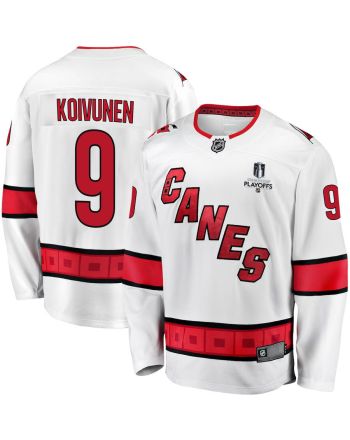 Ville Koivunen 9 Carolina Hurricanes Stanley Cup 2023 Playoffs Patch Away Breakaway Men Jersey - White