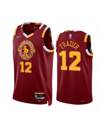 Tim Frazier 2022 Cleveland Cavaliers Red 12 City Edition Jersey 75th Diamond Badge - Men Jersey