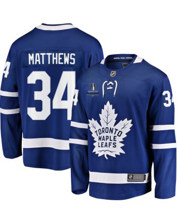 Auston Matthews 34 Toronto Maple Leafs Stanley Cup 2023 Playoffs Patch Home Breakaway Men Jersey - Blue