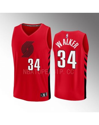 Portland Trail Blazers 34 Jabari Walker Statement Edition Men Jersey 2022-23 Fast Break Player Red