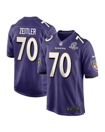 Kevin Zeitler 70 Baltimore Ravens 2023 Playoffs Patch Game Men Jersey - Purple