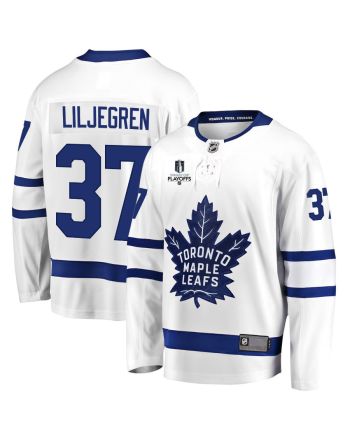 Timothy Liljegren 37 Toronto Maple Leafs Stanley Cup 2023 Playoffs Patch Away Breakaway Men Jersey - White