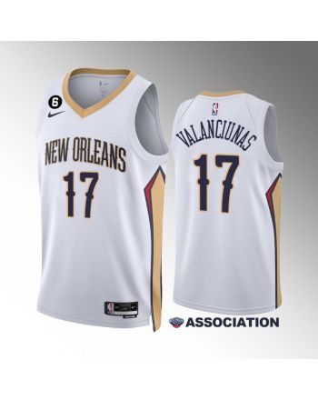 New Orleans Pelicans Jonas Valanciunas 17 Association Edition 2022-23 White Jersey Swingman