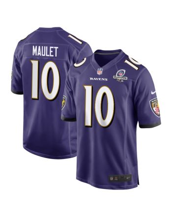 Arthur Maulet 10 Baltimore Ravens 2023 Playoffs Patch Game Men Jersey - Purple