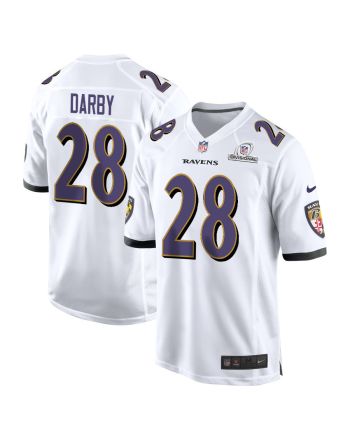 Ronald Darby 28 Baltimore Ravens 2024 Divisional Patch Game Men Jersey - White