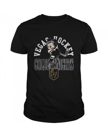 Vegas Golden Knights Mickey Mouse Playing T-Shirt - Black