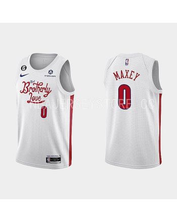 Philadelphia 76ers 0 Tyrese Maxey 2022-23 City Edition White Men Jersey