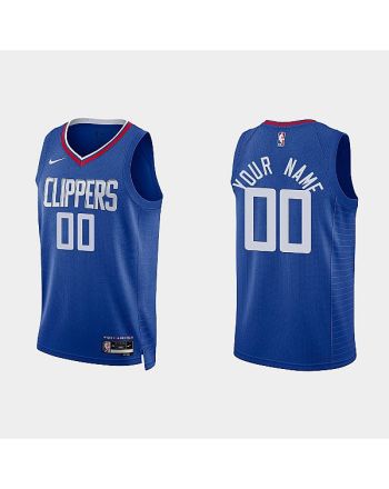 Los Angeles Clippers 00 Custom 2022-23 Icon Edition Blue Men Jersey