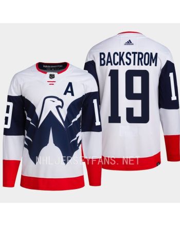 Nicklas Backstrom 19 Washington Capitals 2023 Jersey Stadium White Primegreen