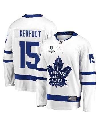 Alexander Kerfoot 15 Toronto Maple Leafs Stanley Cup 2023 Playoffs Patch Away Breakaway Men Jersey - White