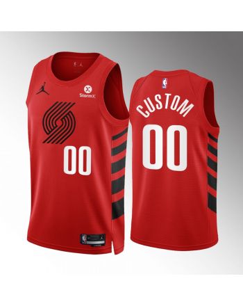 Custom 00 2022-23 Portland Trail Blazers Red Statement Edition Jersey Swingman