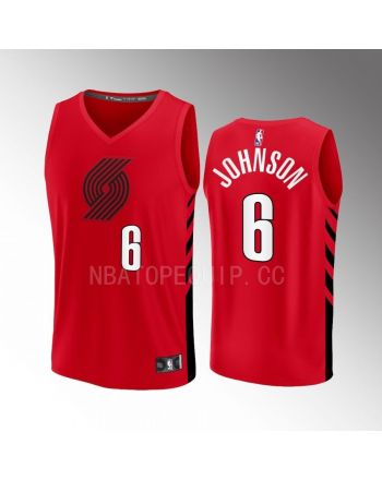 Portland Trail Blazers 6 Keon Johnson Statement Edition Men Jersey 2022-23 Fast Break Player Red