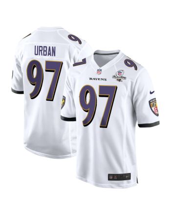 Brent Urban 97 Baltimore Ravens 2023 Playoffs Patch Game Men Jersey - White