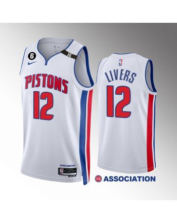 Isaiah Livers 12 Detroit Pistons White Association Edition Jersey 2022-23 Swingman