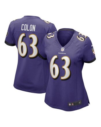 Trystan Colon 63 Baltimore Ravens Women's Game Player Jersey - Purple