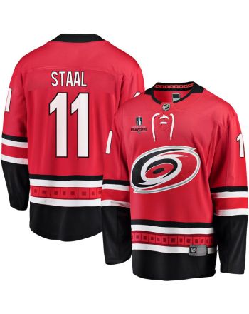 Jordan Staal 11 Carolina Hurricanes Stanley Cup 2023 Playoffs Patch Home Breakaway Men Jersey - Red