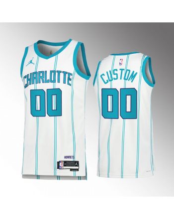 Custom 00 2022-23 Charlotte Hornets White Association Edition Jersey Swingman