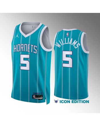 Mark Williams 5 Charlotte Hornets Teal Men Jersey 2022-23 Icon Edition Swingman