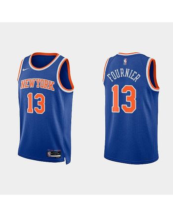 New York Knicks 13 Evan Fournier 2022-23 Icon Edition Royal Men Jersey