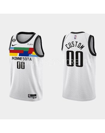 Minnesota Timberwolves 00 Custom 2022-23 City Edition White Men Jersey