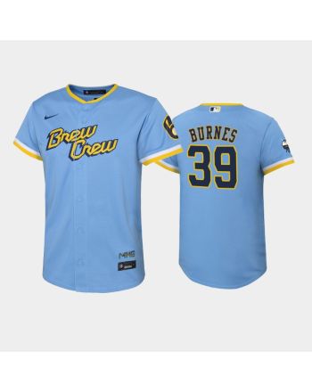 2022-23 City Connect Youth Milwaukee Brewers Corbin Burnes 39 Corbin Burnes Jersey - Powder Blue