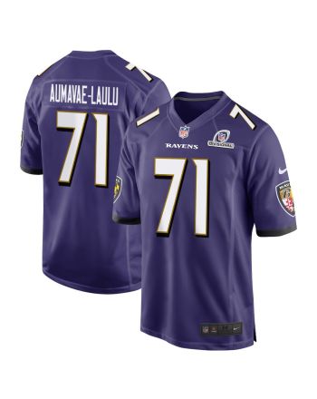 Malaesala Aumavae-Laulu 71 Baltimore Ravens 2024 Divisional Patch Game Men Jersey - Purple