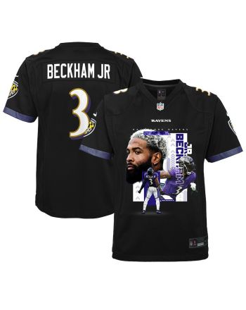 Odell Beckham Jr. 3 Baltimore Ravens OBJ Game YOUTH Jersey - Black