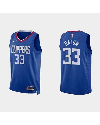 Los Angeles Clippers 33 Nicolas Batum 2022-23 Icon Edition Blue Men Jersey