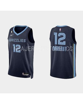 Memphis Grizzlies 12 Ja Morant 2022-23 Icon Edition Navy Men Jersey