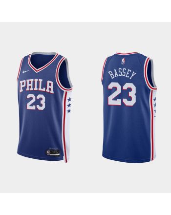 Philadelphia 76ers 23 Charles Bassey 2022-23 Icon Edition Royal Men Jersey