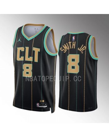 Charlotte Hornets Dennis Smith Jr. 8 2022-23 City Edition Black Jersey Swingman