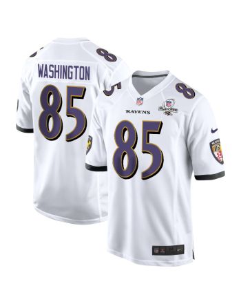 Scotty Washington 85 Baltimore Ravens 2023 Playoffs Patch Game Men Jersey - White