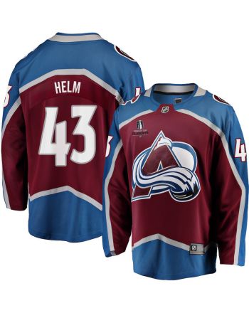 Darren Helm 43 Colorado Avalanche Stanley Cup 2023 Playoffs Patch Home Breakaway Men Jersey - Burgundy