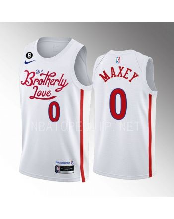 Tyrese Maxey 0 2022-23 Philadelphia 76ers White City Edition Men Jersey Swingman