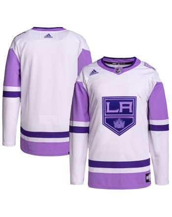 Los Angeles Kings Hockey Fights Cancer Primegreen Men Jersey - White/Purple