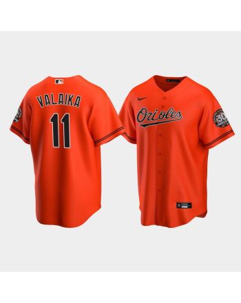 Men's Baltimore Orioles Pat Valaika 11 Alternate Team Orange Jersey Jersey