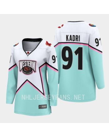 Nazem Kadri 91 Calgary Flames White 2023 All-Star Western Conference Jersey Women