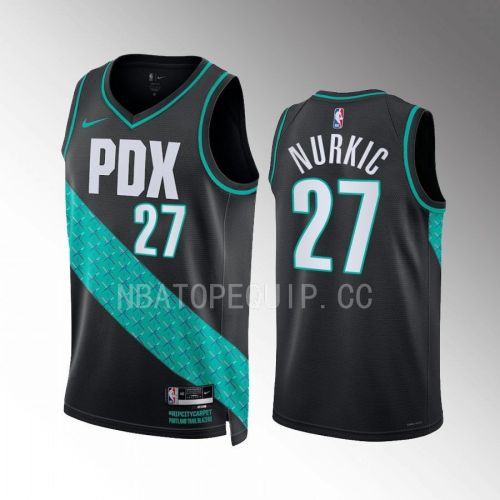 Portland Trail Blazers Jusuf Nurkic 27 2022-23 City Edition Black Jersey Swingman