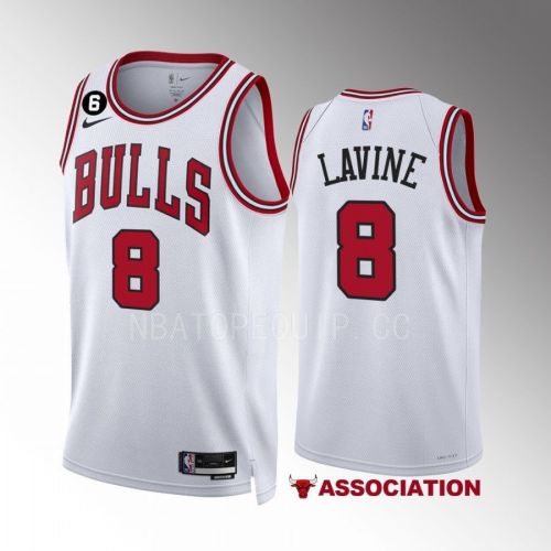 Zach LaVine 8 Chicago Bulls White Men Jersey 2022-23 Association Edition NO.6 Patch