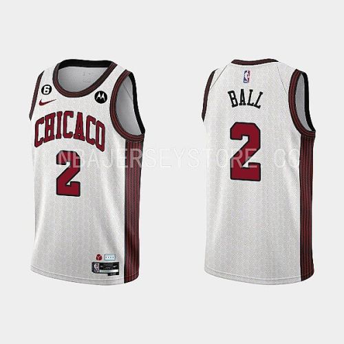 Chicago Bulls 2 Lonzo Ball 2022-23 City Edition White Men Jersey