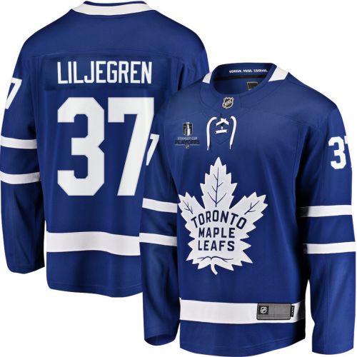 Timothy Liljegren 37 Toronto Maple Leafs Stanley Cup 2023 Playoffs Patch Home Breakaway Men Jersey - Blue