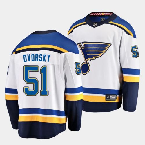 Dalibor Dvorsky #51 St. Louis Blues 2023 NHL Draft Away Men Jersey - White