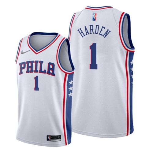 James Harden 1 Philadelphia 76ers Association Edition White Jersey 2022 Trade - Men Jersey