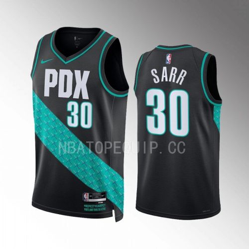 Portland Trail Blazers Olivier Sarr 30 2022-23 City Edition Black Jersey Swingman