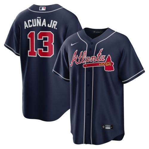 Ronald Acuna Jr. 13 Atlanta Braves Alternate Player Name Jersey - Navy