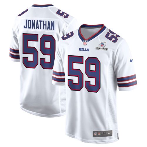 Kingsley Jonathan 59 Buffalo Bills 2023 Playoffs Patch Game Men Jersey - White